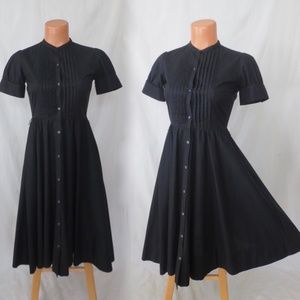 GAP goth dolly black cotton shirtdress 0 XS 2007